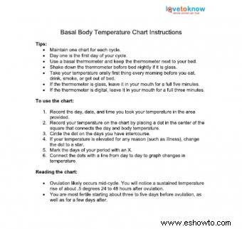 Formularios de registro de temperatura corporal basal