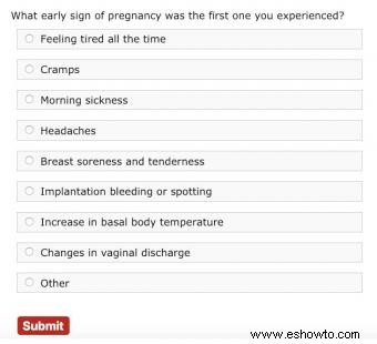 Lista de los primeros síntomas del embarazo