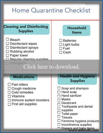 Lista de verificación de cuarentena en el hogar para su reserva de emergencia