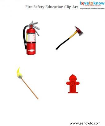 Imágenes prediseñadas de educación sobre seguridad contra incendios