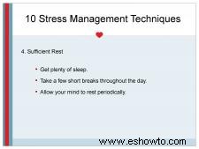 Presentación de PowerPoint sobre el manejo del estrés