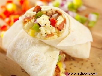 Recetas de burritos veganos para el desayuno (frijoles negros o tofu)