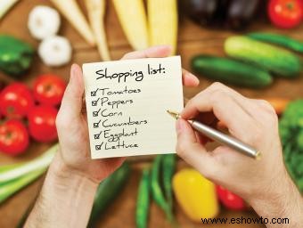 Lista de compras vegetariana de muestra:Imprimible + Consejos