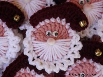 Patrón de crochet de adorno de Papá Noel gratis