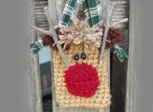 Patrón de Ganchillo Fácil: Portatarjetas de Regalo en Forma de Reno Navideño