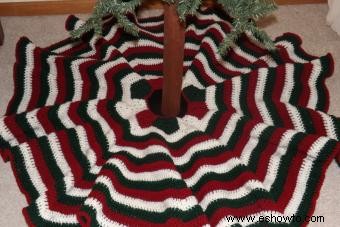 Patrón de falda de árbol de Navidad de ganchillo gratis