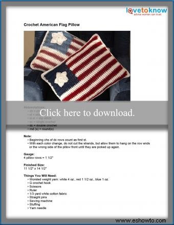 Patrón de almohada de bandera de ganchillo gratis