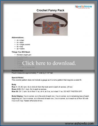 Instrucciones de crochet para riñonera gratis