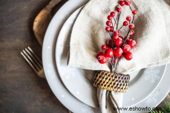 Decoraciones navideñas para la mesa