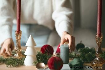 Decoraciones navideñas para la mesa