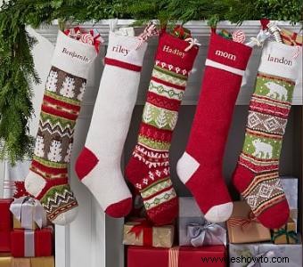 Calcetines navideños de punto