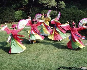 Danza coreana de abanicos