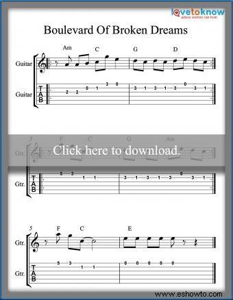 Tablaturas fáciles de guitarra acústica