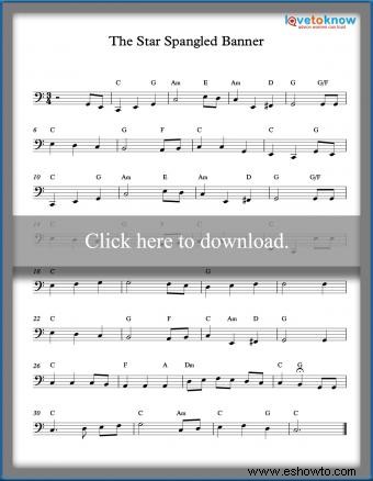 Partitura de Star Spangled Banner