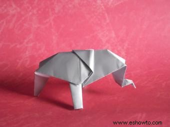 Instrucciones del elefante de origami
