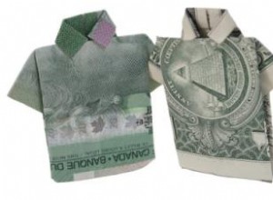 Camisa de dinero de origami con corbata