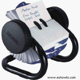 Desguace con tarjetas Rolodex