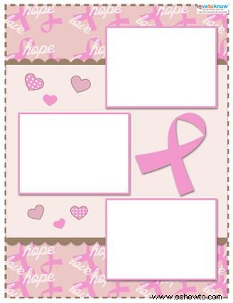 Diseños de álbum de recortes de concientización sobre el cáncer de mama