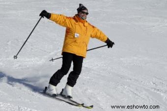 Instrucción de esquí para principiantes