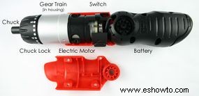 Dentro de un destornillador eléctrico