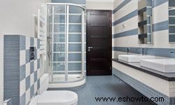 Limpieza de la puerta de la ducha:residuos de jabón y manchas de agua dura