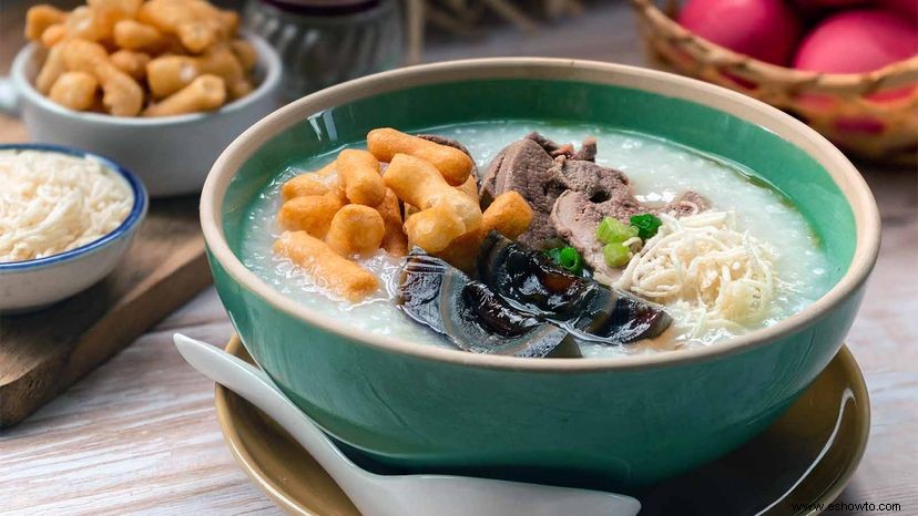 Congee es el alimento equivalente a una manta de gravedad caliente y calentada 