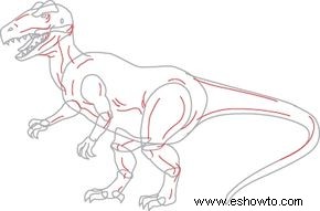 Cómo dibujar alosaurio en 6 pasos 
