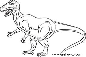 Cómo dibujar alosaurio en 6 pasos 