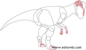 Cómo dibujar Pachycephalosaurus en 7 pasos 