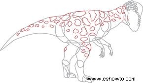 Cómo dibujar Pachycephalosaurus en 7 pasos 