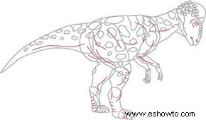 Cómo dibujar Pachycephalosaurus en 7 pasos 