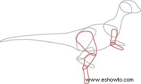 Cómo dibujar Hypsilophodon en 7 pasos 