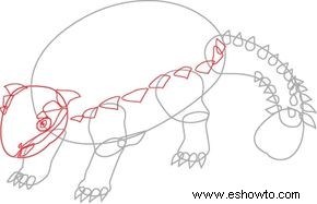 Cómo dibujar Ankylosaurus en 8 pasos 