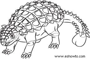 Cómo dibujar Ankylosaurus en 8 pasos 