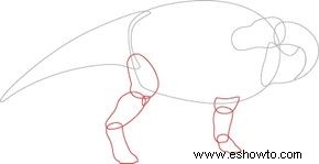 Cómo dibujar Bactrosaurus en 7 pasos 