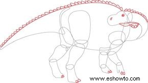 Cómo dibujar Bactrosaurus en 7 pasos 