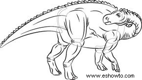 Cómo dibujar Bactrosaurus en 7 pasos 