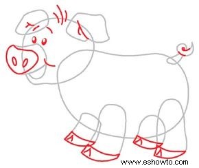 Cómo dibujar un cerdo en 5 pasos 