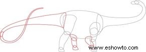 Cómo dibujar Diplodocus en 5 pasos 