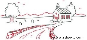 Cómo dibujar una iglesia rural en 5 pasos 