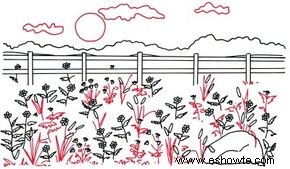 Cómo dibujar un campo de flores en 5 pasos 