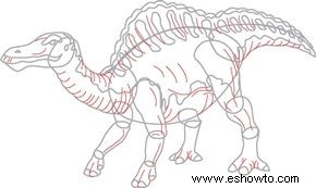 Cómo dibujar Ouranosaurus en 7 pasos 
