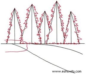 Cómo dibujar un arroyo de montaña en 5 pasos 