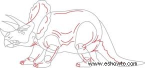 Cómo dibujar triceratops en 6 pasos 