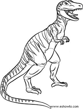 Cómo dibujar Tyrannosaurus Rex en 8 pasos 