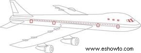 Cómo dibujar aviones de pasajeros en 5 pasos 