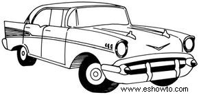 Cómo dibujar un Chevy de 1957 en 5 pasos 