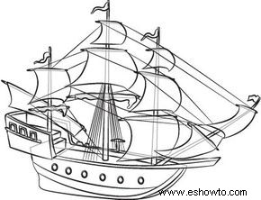 Cómo dibujar barcos piratas en 9 pasos 