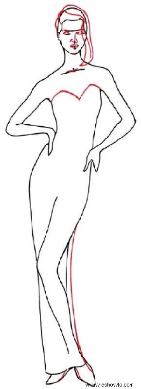 Cómo dibujar una mujer con un vestido de noche en 5 pasos 