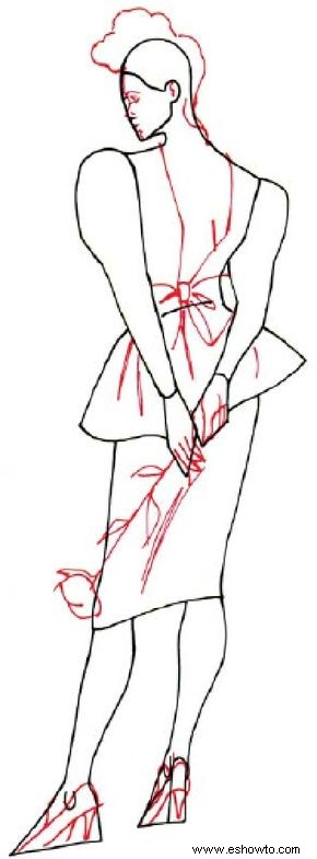 Cómo dibujar una mujer con un vestido de cóctel en 5 pasos 
